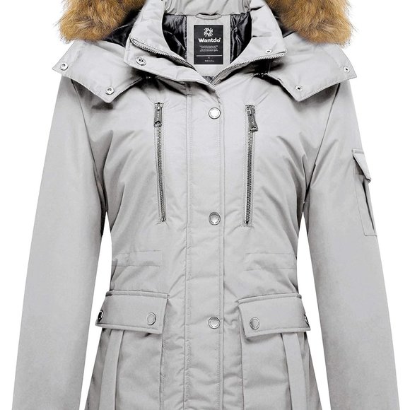 Women's Quilted Winter Coat Warm Puffer Jacket Thicken Parka with Removable Hood - Picture 4 of 6